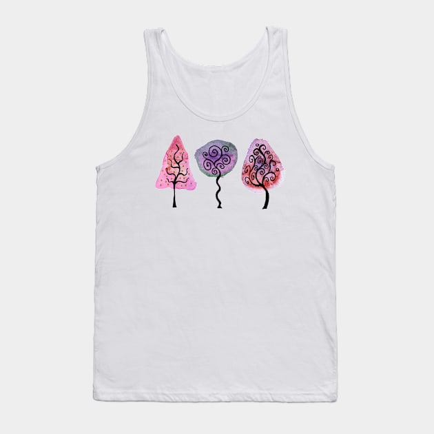 Happy Swirly Trees Tank Top by Heartsake